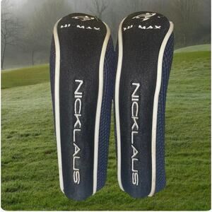 Nicklaus Golf Hi-Max Blue Iron Headcovers Set of 2 Replacement Covers Jack Bear